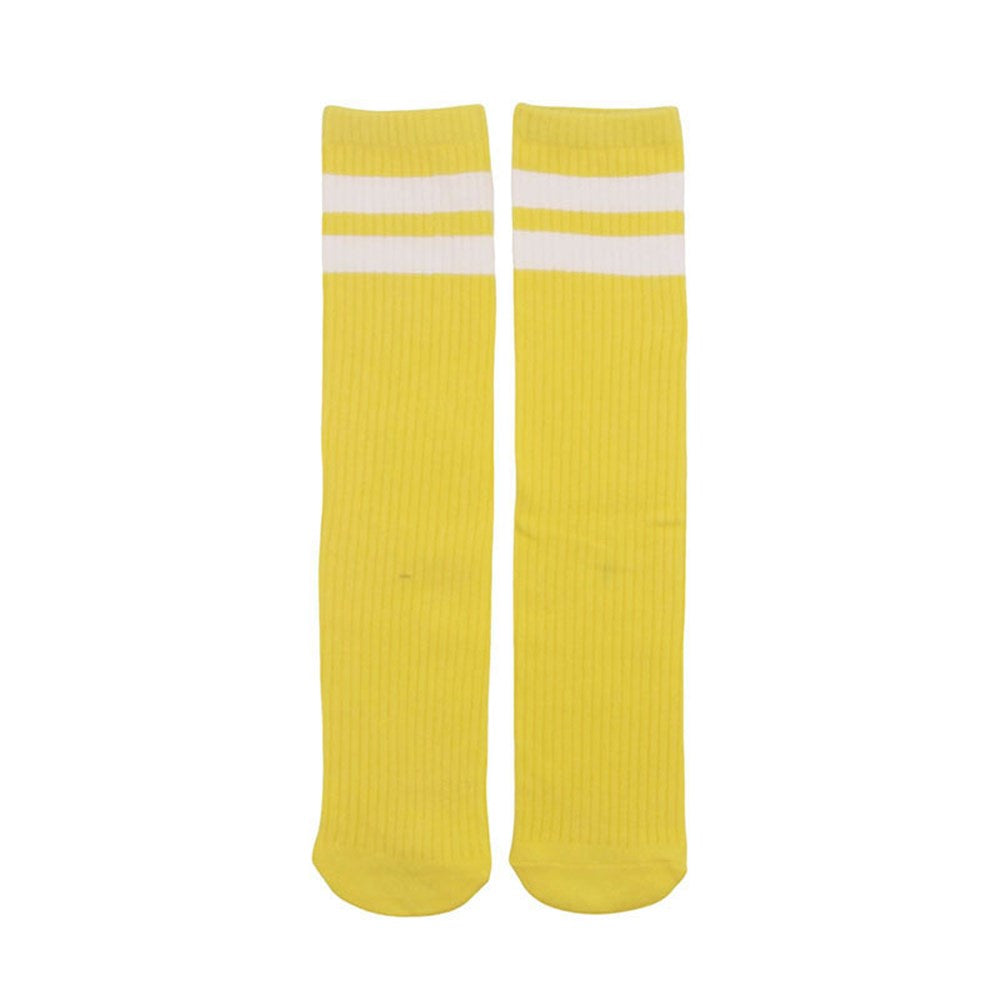 40Cm Yellow Stripe Knee High Socks