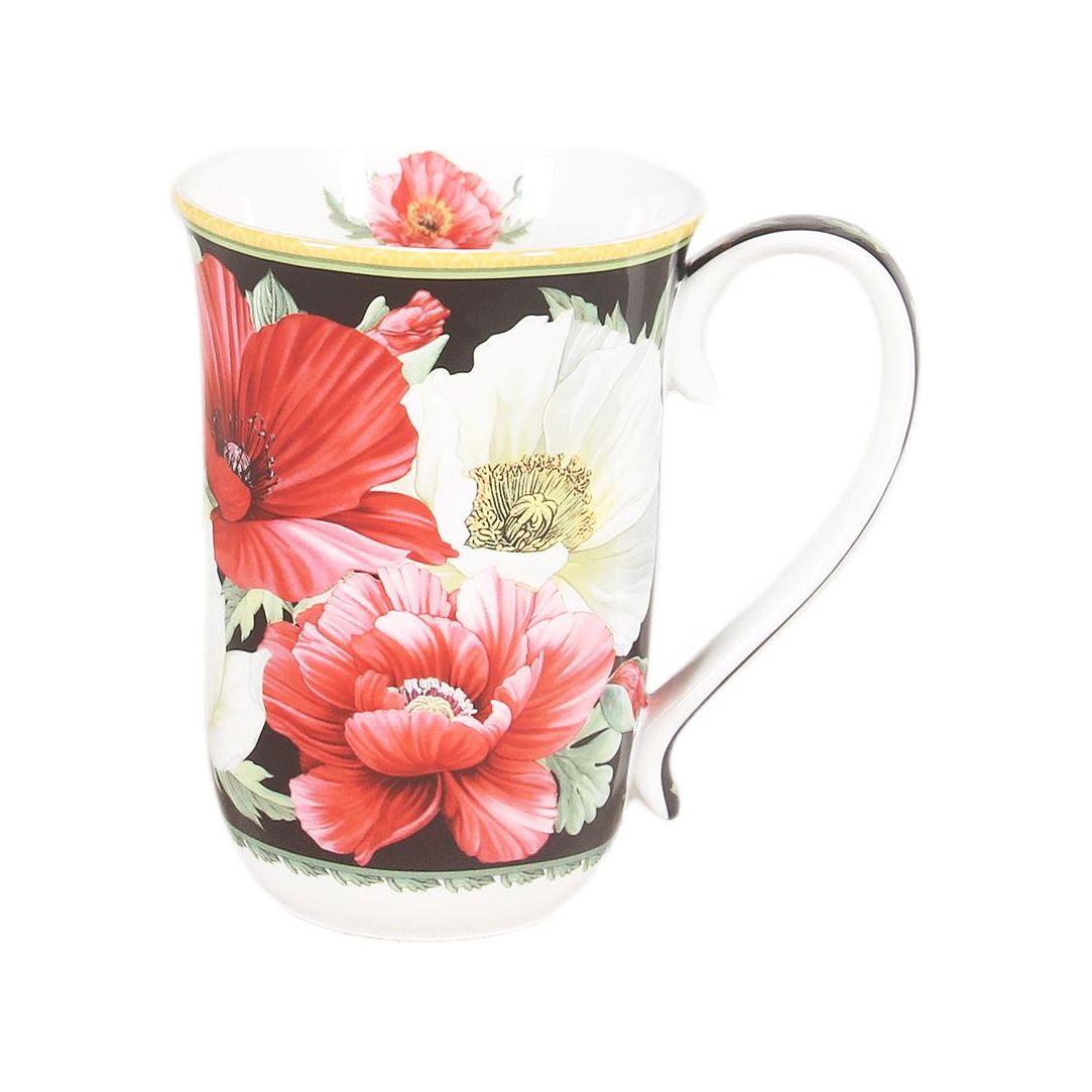New Poppies on Black 405cc Mug