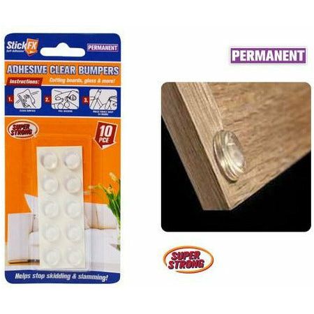 10pce Self-Adhesive Clear Bumpers-1cmD