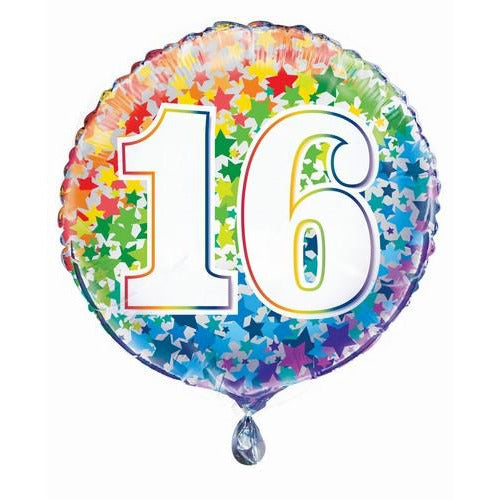 Rainbow Stars "16" 45cm (18") Foil Balloon Packaged