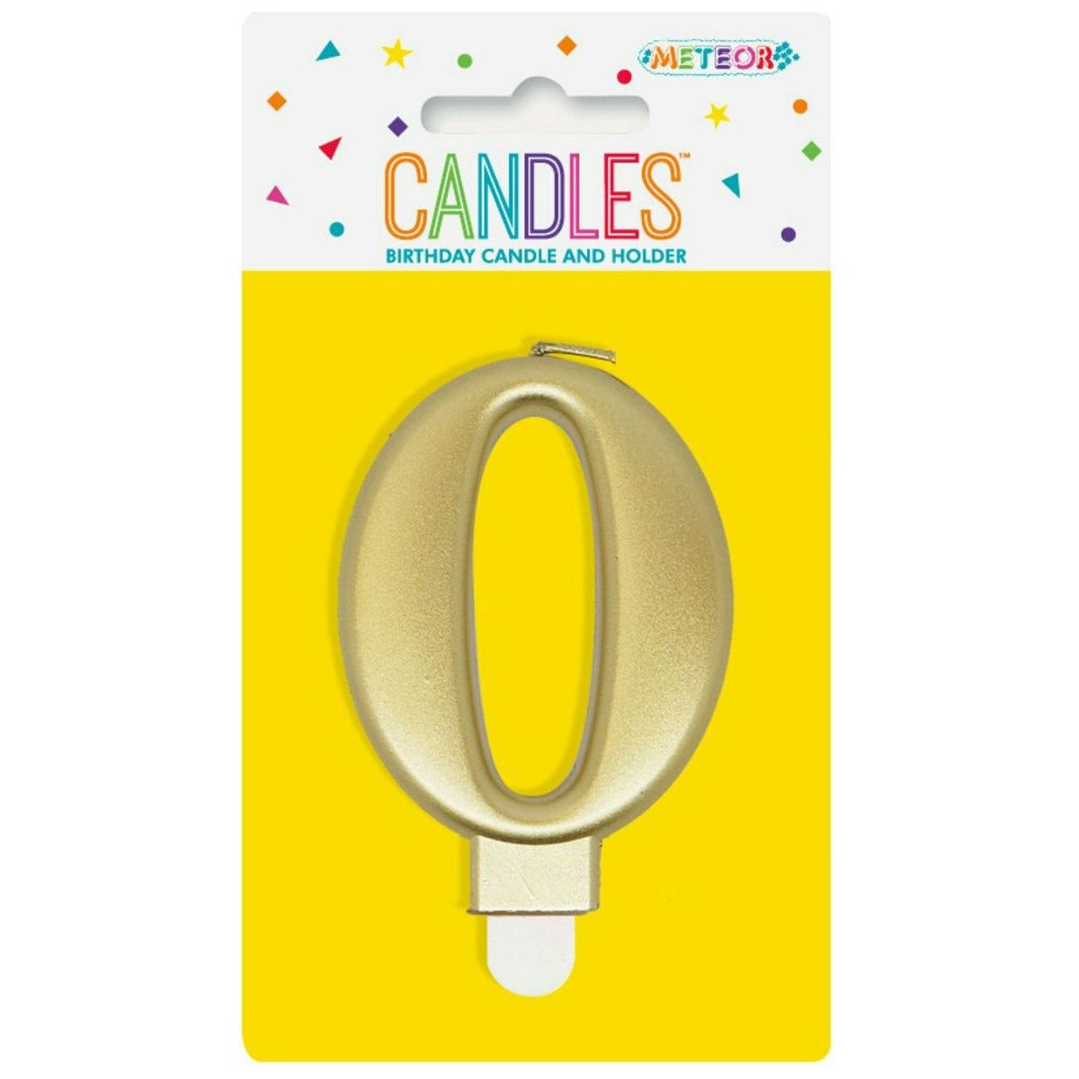 Metallic Gold B'Day Candle - Number 0