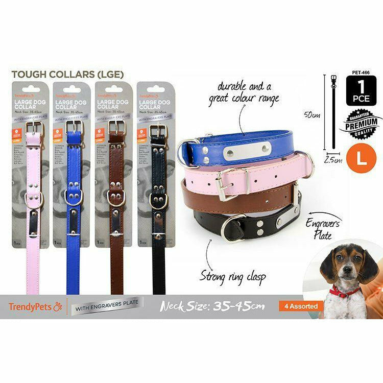 1pc PU Dog Collar Large 2.5Wx50cmH