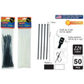 25pce DoubleHead CableTies-225mm-Blk/Wht