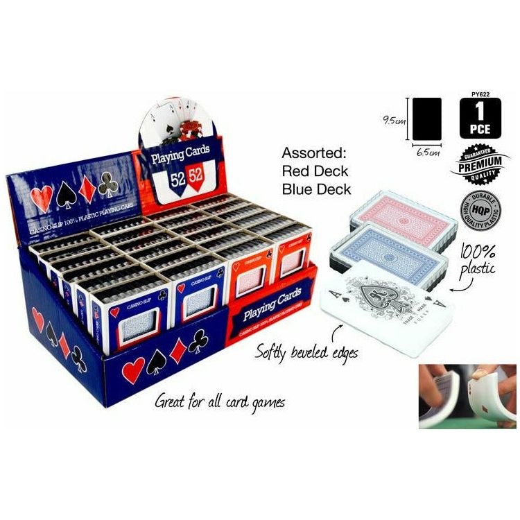 1pack Plastic Playing Cards w/Case-Red/B