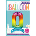 30in pkg Rainbow Fl Stnd Num Blln-0