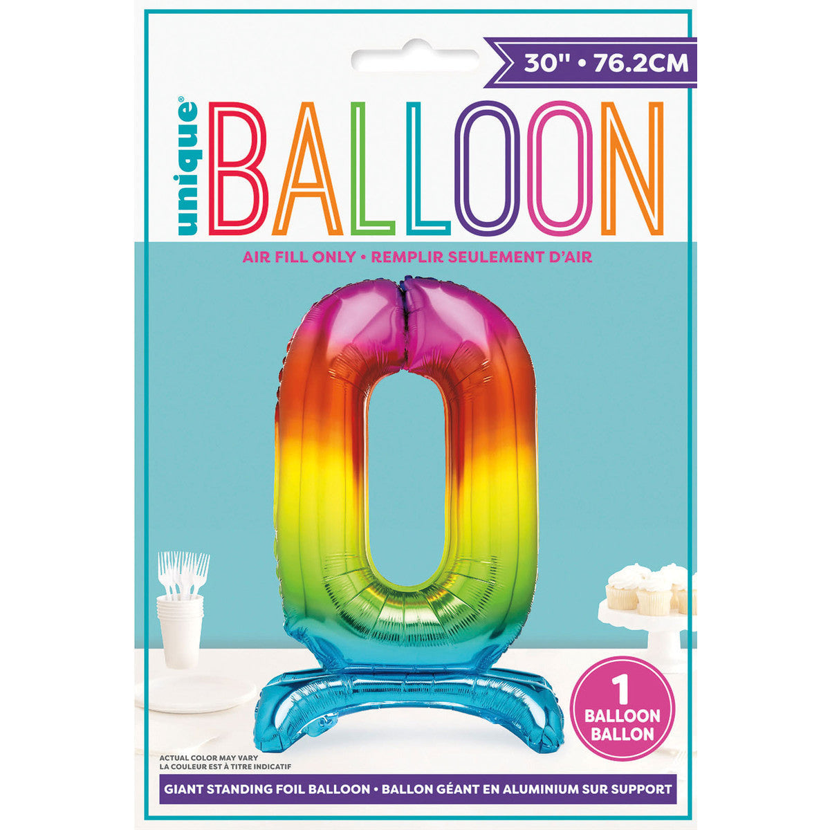 30in pkg Rainbow Fl Stnd Num Blln-0