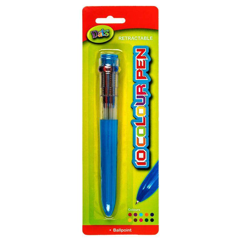 Pen Ballpoint Retractable Multi Colours 10 in One - Stationery product at Price Busters Variety