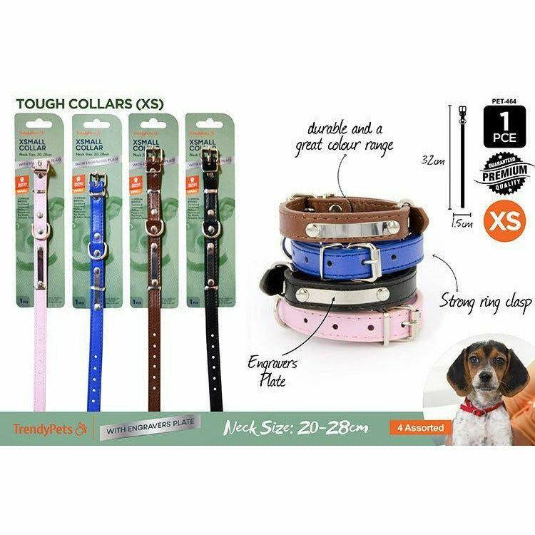 1pc PU Dog Collar Small 1.5Wx32cmH 4Col