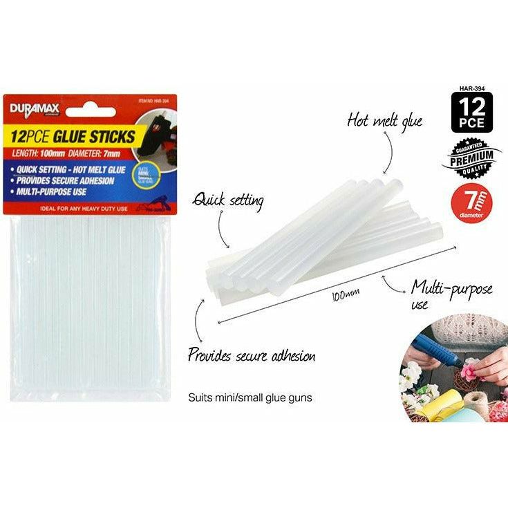 12pce Glue Sticks-100mm-Clear(HAR-388)