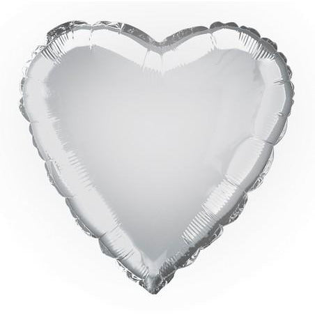Silver Heart 18" Foil Bln Pkg