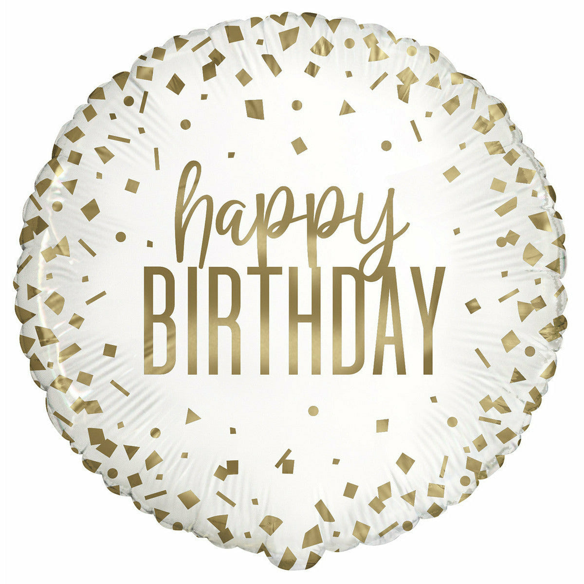 Confetti Gold B/Day 45cm (18") Foil Balloon Package