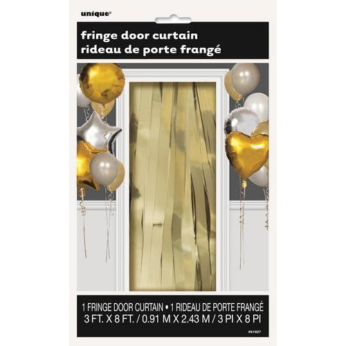 Fringe Door Curtain Gold