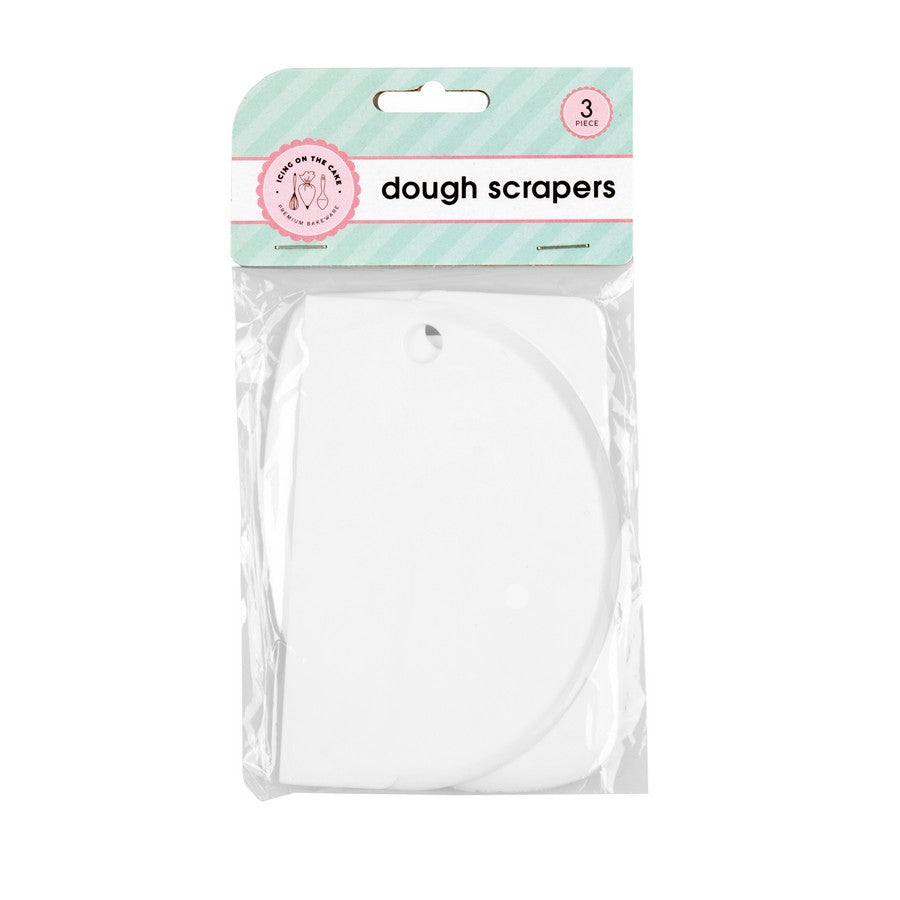 Cake Dough Scraper Plastic Set 3 White - Kitchen product at Price Busters Variety