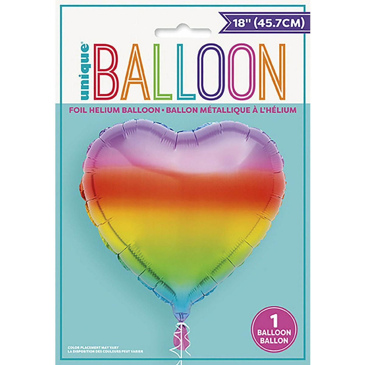 Gradient Rainbow Heart 18" Foil Pkg