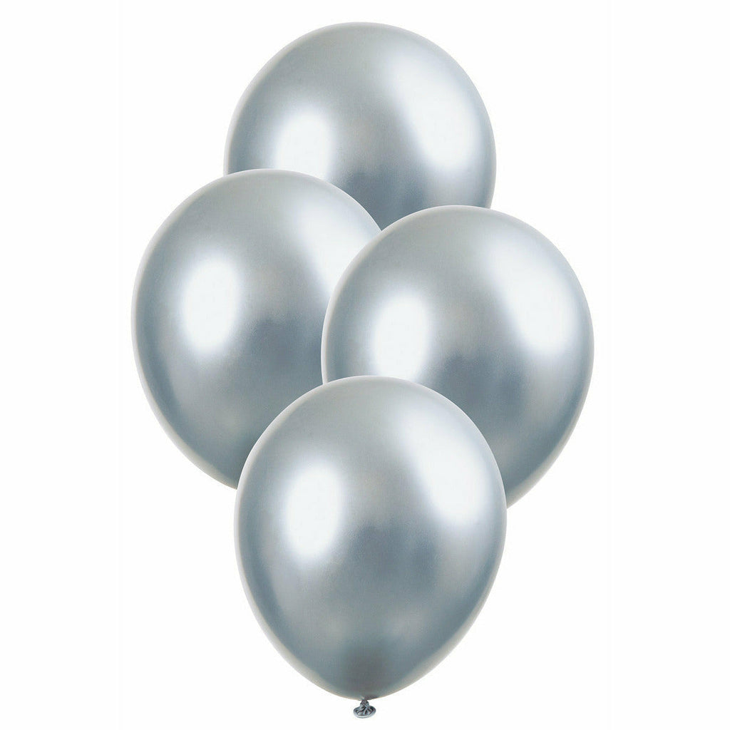 6 X 11In Silver Metallic Balloons