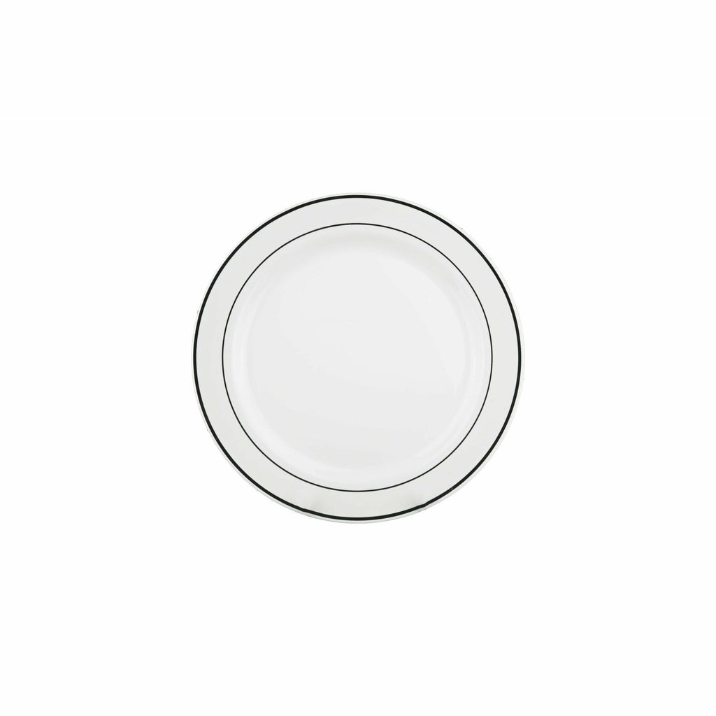 Deluxe Plate Silver Rim 26cm 6pk