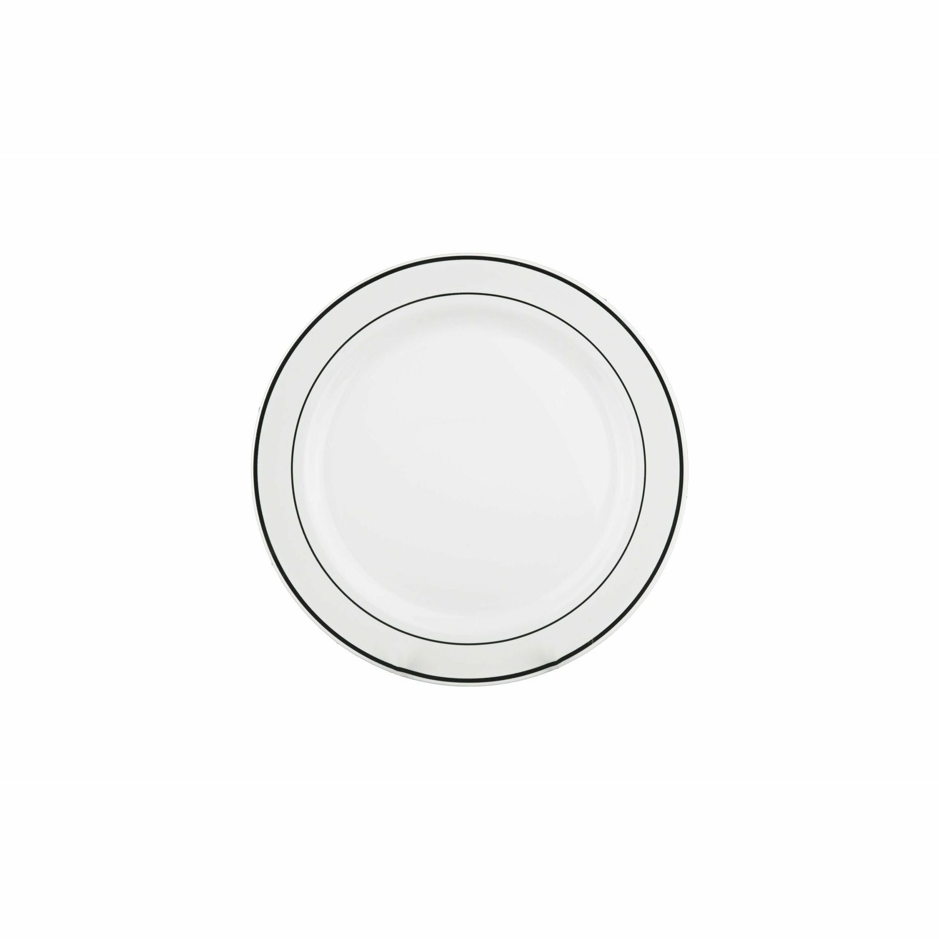 Deluxe Plate Silver Rim 26cm 6pk