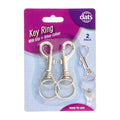 Key Ring Metal Silver with Clip 2 Pack - Stationery product at Price Busters Variety