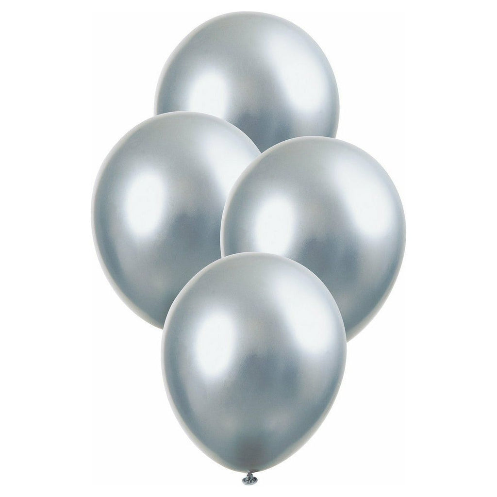 6 X 11In Silver Metallic Balloons