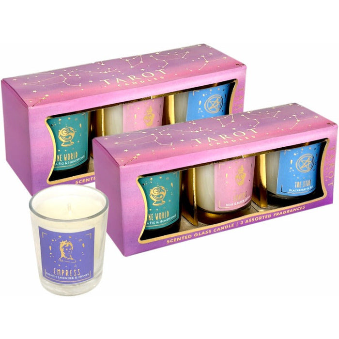 Set 3 Candles In Tarot Design Gift Pack