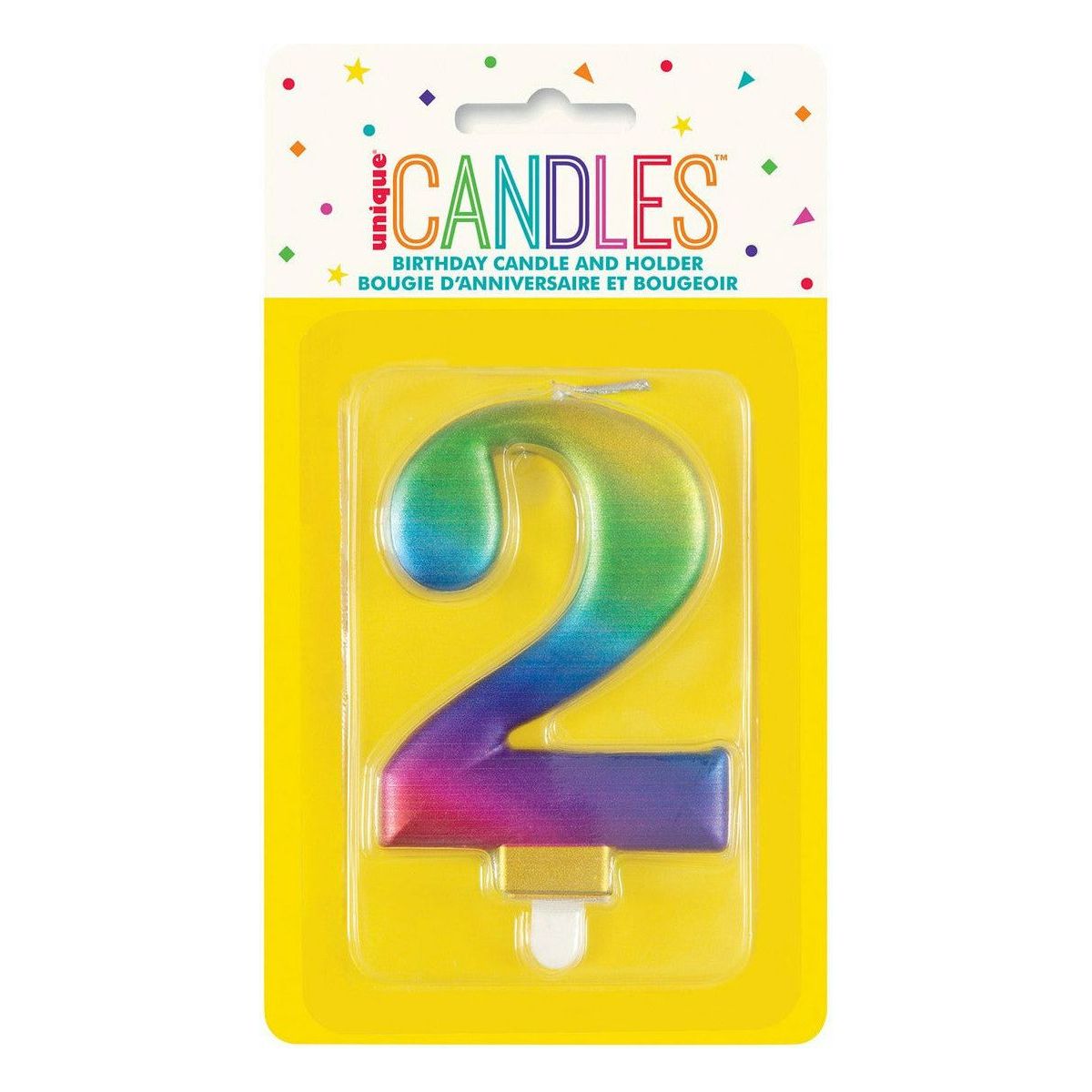 Met Rainbow B'Day Candle - Number 2