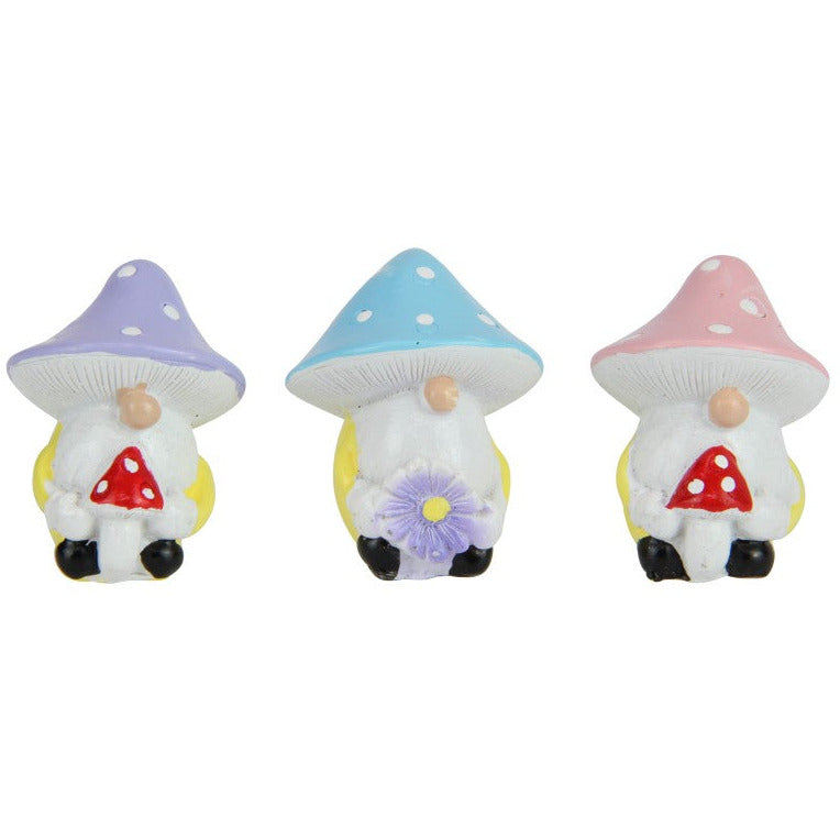 Miniature Gnome with Mushroom Hat