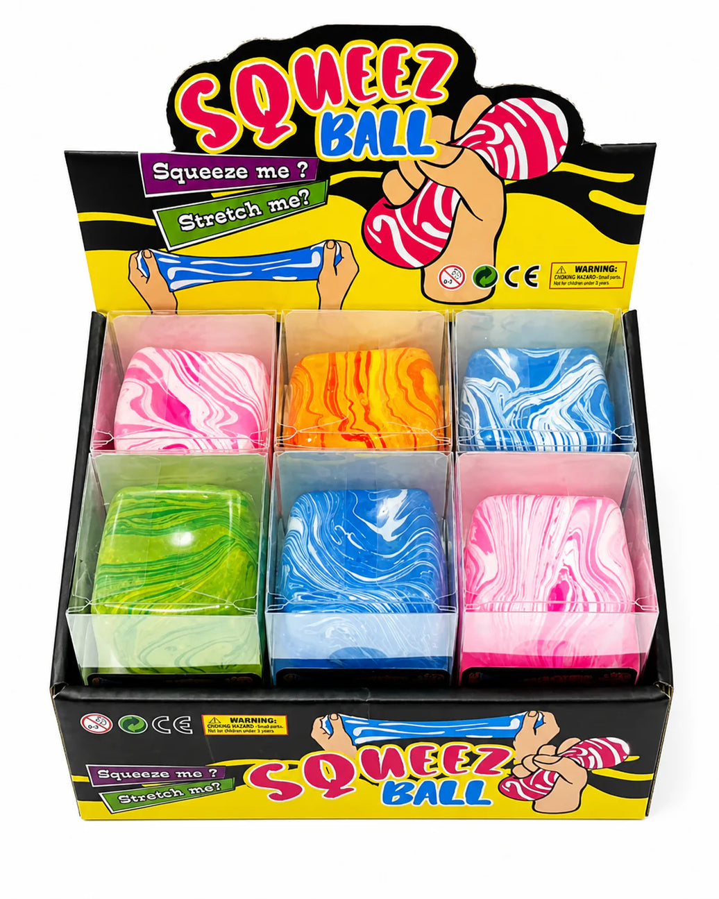 Swirl Squishy Cube Toy - Assorted Colours 5cm