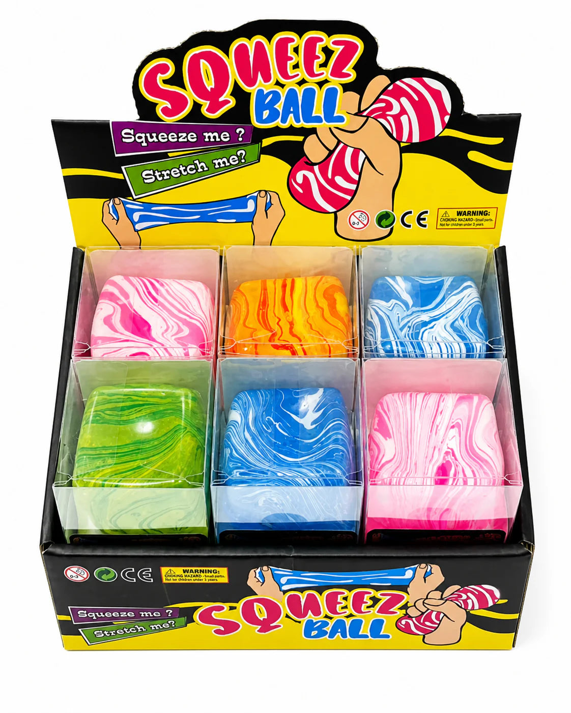 Swirl cube squishy toy in an assorted colour, 5cm