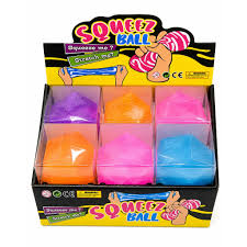 Crystal colour cube squishy toy in an assorted colour, 5 x 5cm