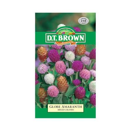 DT Brown Globe Amaranth Mixed flower seed packet
