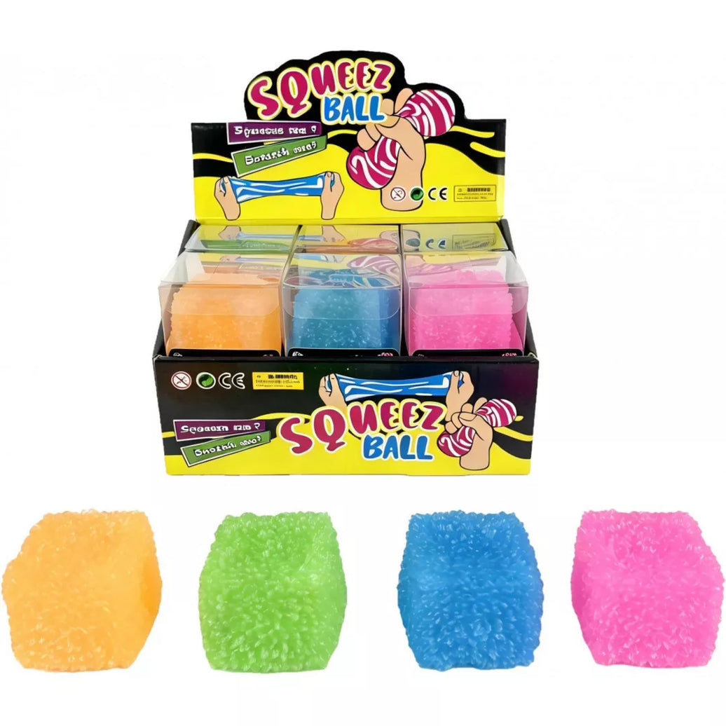 Textured cube squishy toy in an assorted colour, 5cm